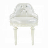 ZNTS Ivory Swivel Vanity Chair with Tufted Back B062P209153