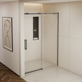 56-60"W x74"H Semi-Frame Single Sliding Shower Door,304 Stainless Steelin Matted black finish,5/16" W2965P277288