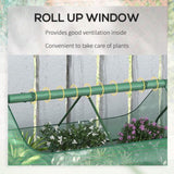 6' x 3' Galvanized Raised Garden Bed with Mini PE Greenhouse Cover, Outdoor Metal Planter Box with 2 W2225142609