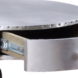 Aluminum and Black Storage End Table B062P189153