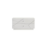 Manhattan Nightstand Lacquer Finish with Geometric Design and Velvet-Lined Drawers for Modern G150108684