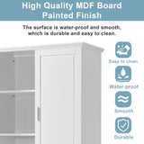 ZNTS Tall Bathroom Storage Cabinet, Cabinet with Two Doors and Drawers, Adjustable Shelf, MDF Board, WF310828AAK