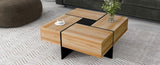 ZNTS Unique Design Coffee Table with 4 Hidden Storage Compartments, Square Cocktail Table with Extendable 93568646