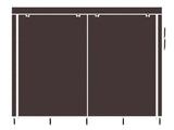 67" Clothes Closet Portable Wardrobe Clothes Storage Rack 12 Shelves 4 Side Pockets Dark Brown 71588089