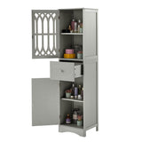 ZNTS Tall Bathroom Cabinet, Freestanding Storage Cabinet with Drawer and Doors, MDF Board, Acrylic Door, WF289427AAG