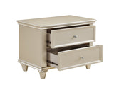 Silver Finish 1pc Nightstand of Textural Drawer Fronts Polished Knobs Modern Traditional Bedroom B01147612