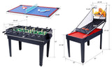 ZNTS 5-in-1 Multi-Game Table - Billiards, Push Hockey, Foosball, Ping Pong, and Basketball black/red W465P164155