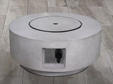 11" H x 30" W Fiber Reinforced Concrete Propane/Natural Gas Outdoor Fire Pit Table with Lid B120141817