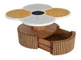 Unique Four-Leaf Clover Side Table for Living Room, Bedroom & Small Spaces Accent Table with N770P355454N