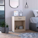 Eco Nightstand , End Table, Side Table Superior Top, One Drawer, Lower Shelf -Light Gray B07091852