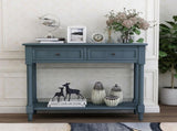 Series Console Table Traditional Design with Two Drawers and Bottom Shelf 25384136