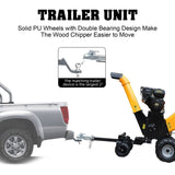 ZNTS 6'' Inch 420cc 15hp Pull Start Gas Powered 4-Wheels Wood Chipper Shredder Mulcher with Towbar/Stop W2089P218632