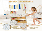 2-in-1 Wooden Grocery Store & Ice Cream Cart Playset with Accessories 95834899
