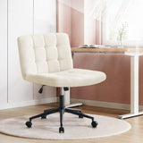 Homw Office Desk Chair with Wheels, Armless Desk Chair with Lumbar Support, Adjustable Height 360&deg T3593P337992