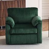 33 Inch Oversized Swivel Corduroy Lounge Chair - Plush Cushioned Armchair for Living Room, Bedroom, W1829P265011