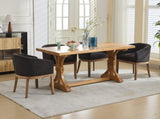 Mid Century Modern Upholstered Barrel Dining with Arms,Farmhouse Linen Kitchen & Dining Room 11325637