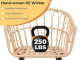 5 Piece Patio Bistro Set with Ottoman, Outdoor Wicker Apartment Balcony Furniture Sets, Rattan Table T2712P305913