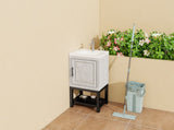20" Small Bathroom Vanity with Sink & Hot and Cold Faucet, Freestanding Bathroom Cabinet with White W688P224408