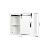 ZNTS Bathroom Wall Cabinet with 2 Adjustable Shelves Wooden Storage Cabinet with a Barn Door W40935623