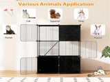 44" Multi-Level Cat Tree Indoor with Sisal Scratching Posts Condo Hammock Hanging Balls Black 92758311