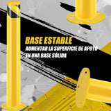 ZNTS Safety Bollard Post, 36 Inch Height Steel Bollards, 3 Inch Diameter Parking Bollard, Yellow Powder 43872630