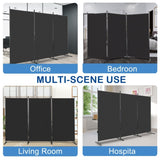 ZNTS 6FT Trifold 160g Polyester Fabric Plastic Foot Carbon Steel Frame Foldable Screen Black 60465483