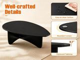 Oval Modern Coffee Table, Engineered Wood Low Accent Table with TShaped Arched Base, Capacity 13056482