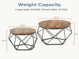 Small Round Coffee Table Set of 2, Nesting Side Tables for Living Room or Bedroom, Modern Accent End 43278794
