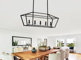 5-Light Farmhouse Kitchen Island Lighting,5 Light Industrial Linear Chandelier for Dining Room Metal W5008P465021