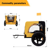 Yellow Outdoor Heavy Duty Foldable Utility Pet Stroller Dog Carriers Bicycle Trailer W136458017