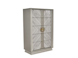 Eternity Traditional Style 5-Drawer Chest Made with Woodand Gold Accents in Beige B009P291908