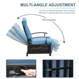 Adjustable Patio Recliner Chair Metal Outdoor Lounge Chair with Flip Table Push Back, Adjustable W1859P196390