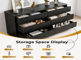 Handleless 6-Drawer Dresser with Grille Finish P2 Particleboard MDF & Melamine Veneer 57528070