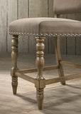 Birmingham Script Printed Driftwood Finish Counter Height Dining Chair with Nail head, Set of 2 T2574P165120