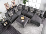 Living Room Lounge Ottoman Gray Chenille Fabric Comfort Cozy Plush Seat foam Wooden Legs 1pc Ottoman B01179794