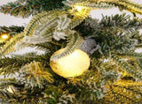 7 FT PreLit Flocked Artificial Christmas Tree, PreStrung LED Lights with White Plastic Ornament N769P523100W