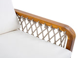 Outdoor Acacia Wood Club Chair with Handwoven Rope, Teak Finish N768P363953T