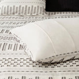 Cotton Jacquard Comforter Mini Set Ivory/Charcoal Full/Queen B035128810