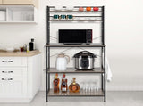 5-Tier Bakers Rack with 10 S-Shaped Hooks, Industrial Microwave Oven Stand, Free Standing 01971249