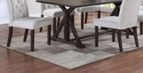 Modern Bone White Fabric 2pc Side Chairs Tufted Back Upholstered Back Rustic Espresso Wooden Legs B011P203552