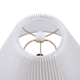 ZNTS Textured Ceramic Table Lamp with Fluted Fabric Shade B035P264542