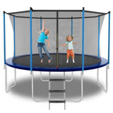 ZNTS 8ft Blue Outdoor Toddler Trampoline with Enclosure Safety Net Jumping Fun Trampoline, heavy-duty 06210990