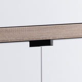 Modernize Kitchen Buffet Organizing Cabinet with 4 Shelves, White & Dark Taupe B107130967