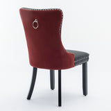 Furniture, Modern, High-end Tufted Solid Wood Contemporary PU and Velvet Upholstered Dining Chair 94894593