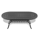 L81.89*W41.34-inch Cast Aluminum Patio Dining Table With Black Frame and Umbrella Hole W1710P166033