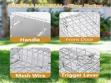 24" Live Animal Cage Trap, Heavy Duty Folding Raccoon Trap, Humane Cat Trap with Handle for Rabbits, 56586332