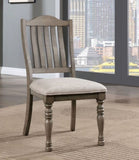 ZNTS Transitional Style 2pcs Side Chairs Antique Gray Solid wood Gray Fabric Dining Room Furniture Chair B011P197295