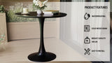 31.5" Black Round Dining Table, Tulip Table Kitchen Dining Table 2-4 People with MDF Table Top & W2189131693