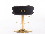 Set of 2 Bar Stools,with Chrome Footrest and Base Swivel Height Adjustable Mechanical Lifting Velvet W124946147