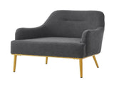 Modern Accent Chair Upholstered Armchair Single Sofa Chair with Curved Backrest and Gold Metal Legs N763P360684R